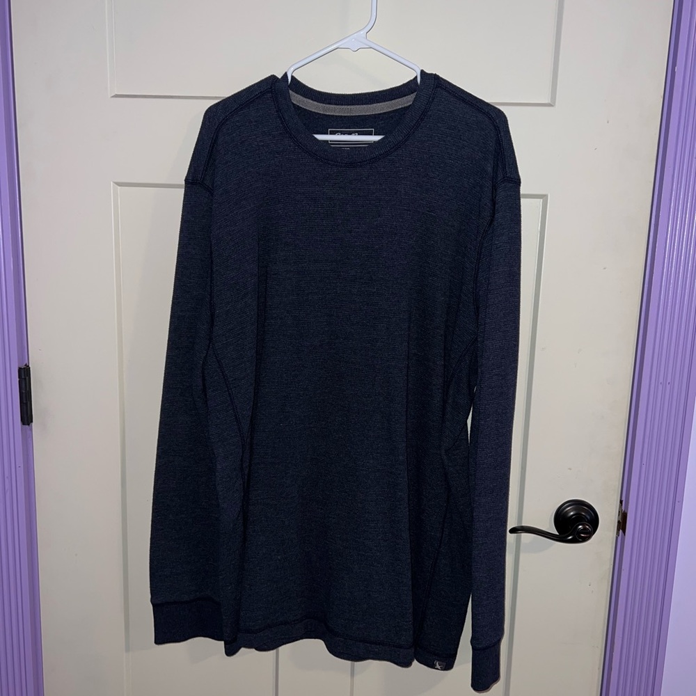 Men's Dark Blue Long Sleeve Shirt